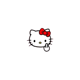 🖕 21e9373c Hello Kitty ハローキティ, 中指, 攻撃的, アニメ, キャラクター, ステッカー whatsapp sticker