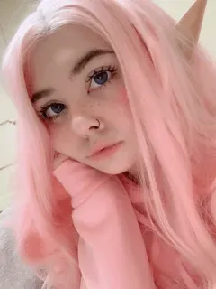 🌈 207397fe Elfo, Capelli rosa, Carino, Fantasy, Ragazza whatsapp sticker