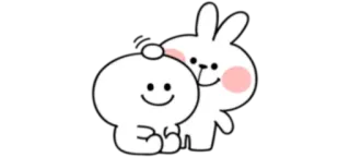 ❤️ 01064b9b mignon, lapin, dessin animé, personnage, blanc, lapinou whatsapp sticker