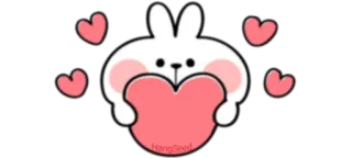 ❤️ 230911d9 HangSeed lapin, lapin, coeur, mignon, amour whatsapp sticker