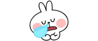 😪 494b288f HangSend lapin, endormi, mignon, dessin animé, animal whatsapp sticker
