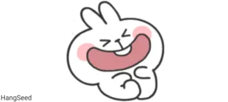 😂 aab0cb1b lapin, dessin animé, mignon, joyeux, kawaii whatsapp sticker