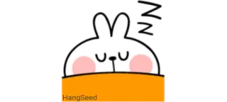 😴 bcc96c5e HangSeed lapin, mignon, dormant, animal, dessin animé, sticker whatsapp sticker