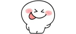 😋 f6977a8f mignon, dessin animé, tâche blanche, tirer la langue, rougir, clin d'œil whatsapp sticker