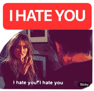 😈 421316dd I HATE YOU kebencian, hubungan, kemarahan, teks, stiker telegram sticker
