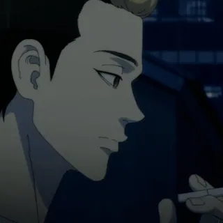 🚬 87fc4c49 anime, smoking, tobacco, cigarette, man, portrait whatsapp sticker