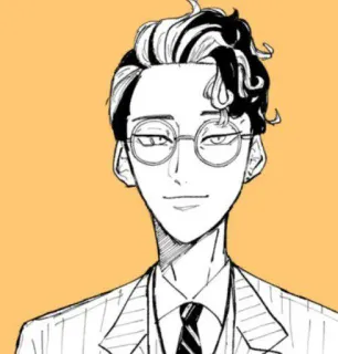 🚬 c173b17f Mann, Brille, Anzug, Figur, Kunst, Zeichnung telegram sticker