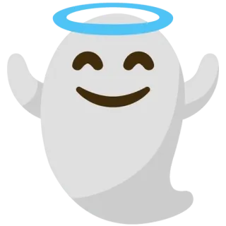 👻 da2dd578 fantasma, aureola, carino, cartone animato, emoji whatsapp sticker