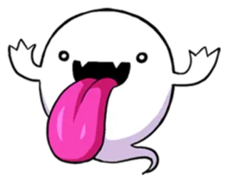 😛 3789d7e1 Geist, Cartoon, süß, Zunge, Monster, Halloween telegram sticker