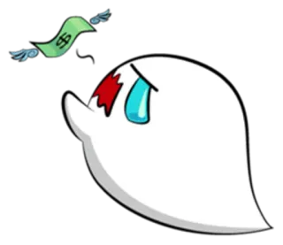 💸 58dd5a16 Geist, Geld, weinen, traurig, Cartoon telegram sticker