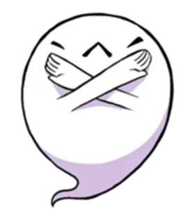 🙅 61dc048b Geist, Cartoon, Illustration, verschrenkte Arme, wütend telegram sticker