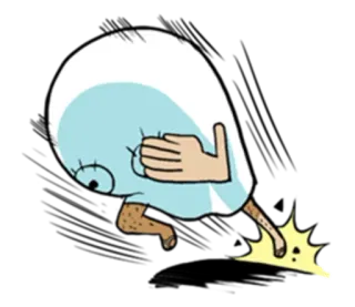 🏃 6757fd1b Cartoon, Figur, Treten, Fuß, Funke, Comic telegram sticker