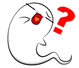 🤔 b9ae998b geist, fragezeichen, cartoon, aufkleber, verwirrt, herz telegram sticker