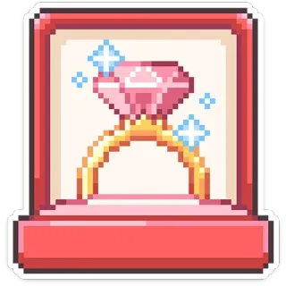 💍 8b947168 кольцо, помолвка, свадьба, бриллиант, украшения, пиксель арт, предложение, любовь whatsapp sticker