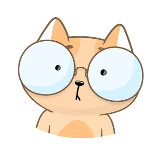 😳 643133b6 고양이, 안경, 동물, 만화, 귀여운, 스티커, 주황색 telegram sticker