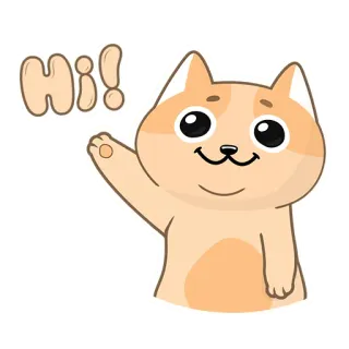 👋 d466f608 Hi! 고양이, 인사, 안녕하세요, 안녕, 손 흔들기, 친절한 telegram sticker
