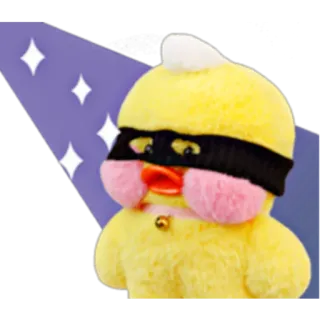 🐣 bc913957 anatra, mascotte, carino, animale, mascherato, campana, giallo, occhi telegram sticker