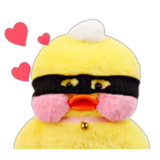 🐣 c5361a9c anatra, cuori, carino, giallo, peluche, giocattolo telegram sticker