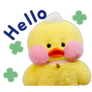 🐣 d6a95a1d Hello anatra, ciao, carino, giallo, peluche, giocattolo telegram sticker