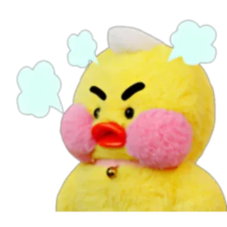 🐣 f3871e00 arrabbiato, frustrato, infastidito, giallo, anatra, vapore, cartone animato telegram sticker