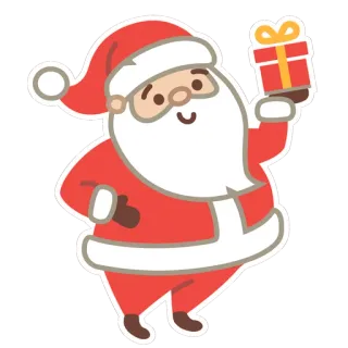 🥳 40b29808 Santa Claus Weihnachten, Weihnachtsmann, Feiertag, Geschenk, Präsent, festlich, Cartoon telegram sticker