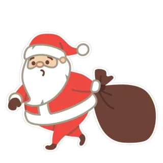 😁 cc43bbdb Santa Claus Weihnachtsmann, Weihnachten, Feiertag, Cartoon, Festlich, Geschenk, Winter, Tradition telegram sticker