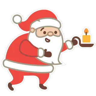 🔥 daf27339 Santa Claus Weihnachtsmann, Weihnachten, Kerze, Feiertag, Festlich, Cartoon, Niedlich, Illustration telegram sticker