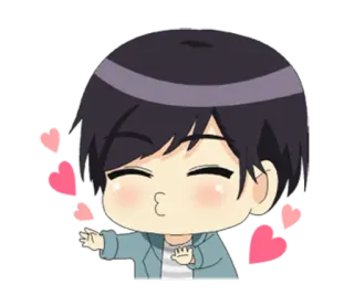 😘 134644b5 cartoon, anime, love, kiss, cute, character, chibi telegram sticker