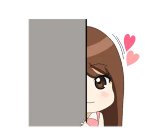 😳 96a0231b cartoon, anime, girl, cute, hearts telegram sticker