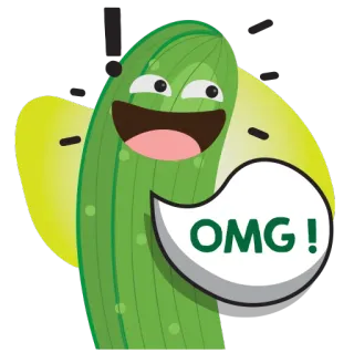 😱 76ebbdf7 OMG ! Kaktus, omg, aufgeregt, Überraschung, Pflanze, Emoji, Cartoon telegram sticker