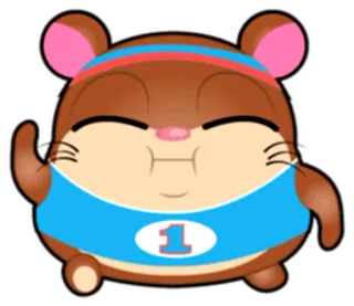 🏃 46cf7356 1 criceto, cartoni animati, animale, esercizio, numero 1, carino telegram sticker