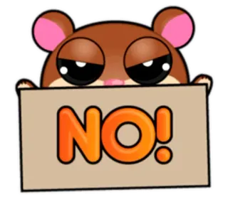 🙅 abf69a68 NO! Criceto, Animale, No, Disapprovazione, Cartone animato, Carino telegram sticker