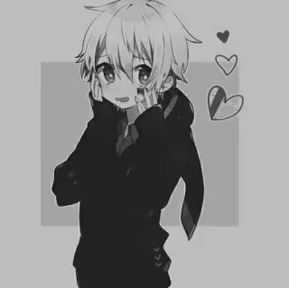 🎟 a274fb95 Anime, Ragazzo, Cuori, Kawaii, Carino telegram sticker