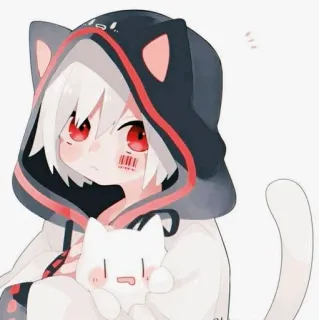 🇦🇱 c7a7416b Anime, Gatto, Cartone animato, Kawaii, Carino telegram sticker