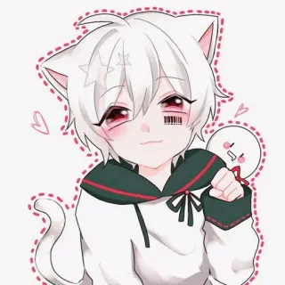 🇦🇱 f688a2c4 Anime, Manga, Carino, Kawaii, Adesivo, Orecchie da gatto telegram sticker