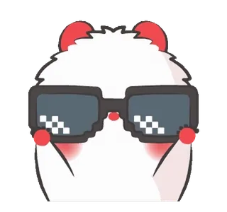 😎 c7e96863 kính râm, ngầu, gấu trúc, deal with it, meme, pixel, động vật telegram sticker