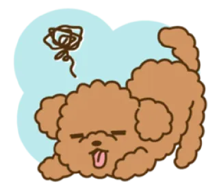 🥵 0b42a8af 犬, プードル, 漫画, 可愛い, ステッカー, 動物 telegram sticker