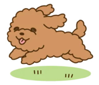 😛 66490006 犬, プードル, 動物, かわいい, ペット, 漫画, 走る telegram sticker
