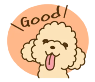 👍 ce5b732b Good! 犬, 子犬, プードル, かわいい, 幸せ, 承認 telegram sticker