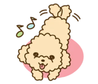 😃 d849e119 犬, 漫画, かわいい, 動物, ステッカー, プードル telegram sticker
