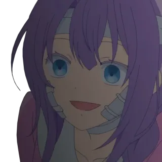 😀 4c69235d อนิเมะ, มังงะ, ผู้หญิง, ผมสีม่วง, ตัวละคร telegram sticker