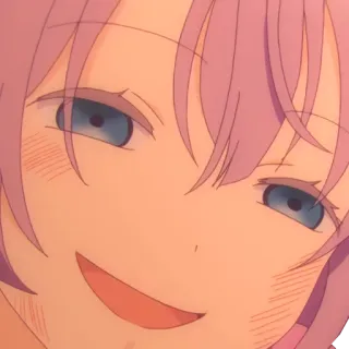 😉 5d3fa047 อนิเมะ, การ์ตูน, มังงะ, ยิ้ม, ผมสีม่วง, ผู้หญิง telegram sticker