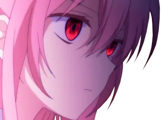 ☹️ a24346c5 อนิเมะ, ตาสีแดง, ผมสีชมพู, ตัวละคร telegram sticker