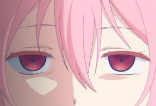 😞 a4d9e744 อนิเมะ, ผมสีชมพู, ตาสีแดง, เบื่อ, เหนื่อย telegram sticker