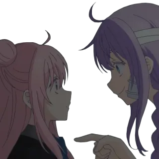 👈 cde2ae88 อนิเมะ, ผู้หญิง, ผมสีชมพู, ผมสีม่วง, ชี้, มิตรภาพ, น่ารัก telegram sticker