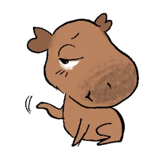 😋 0db00b37 水豚, 动物, 可爱, 卡通, 哺乳动物, 异想天开, 可爱 telegram sticker