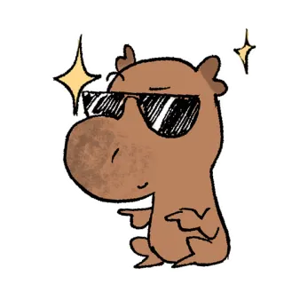😎 42e50237 水豚, 太阳镜, 酷, 动物, 可爱, 卡通 telegram sticker