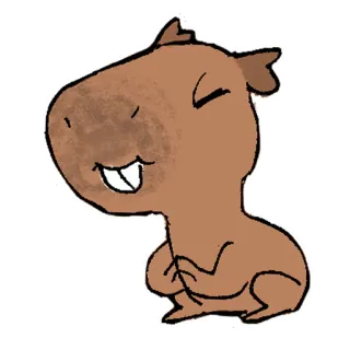 😈 672e12e0 水豚, 啮齿动物, 动物, 可爱, 卡通, 哺乳动物 telegram sticker