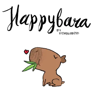 🐹 b970ddda Happybara 水豚, 可爱, 动物, 快乐, 啮齿动物 telegram sticker