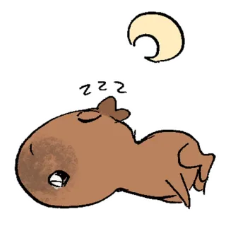 🌙 f9842b41 ZZZ 睡觉, 动物, 棕色, 可爱, 卡通, zzz telegram sticker